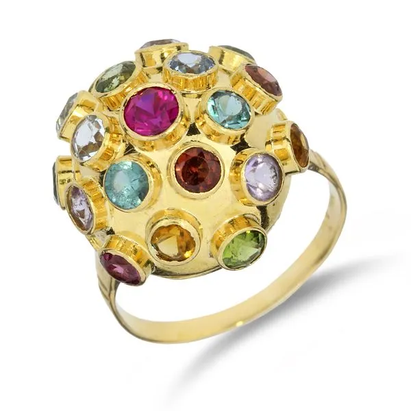 H.Stern カラーストーンリング H Stern 18K Yellow Gold Sputnik Multi Gemstone Ring GR-2216